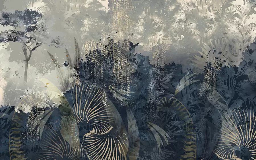 Fototapeedid Maagiline Aafrika koos vihmametsade ja vektorelementidega w02643