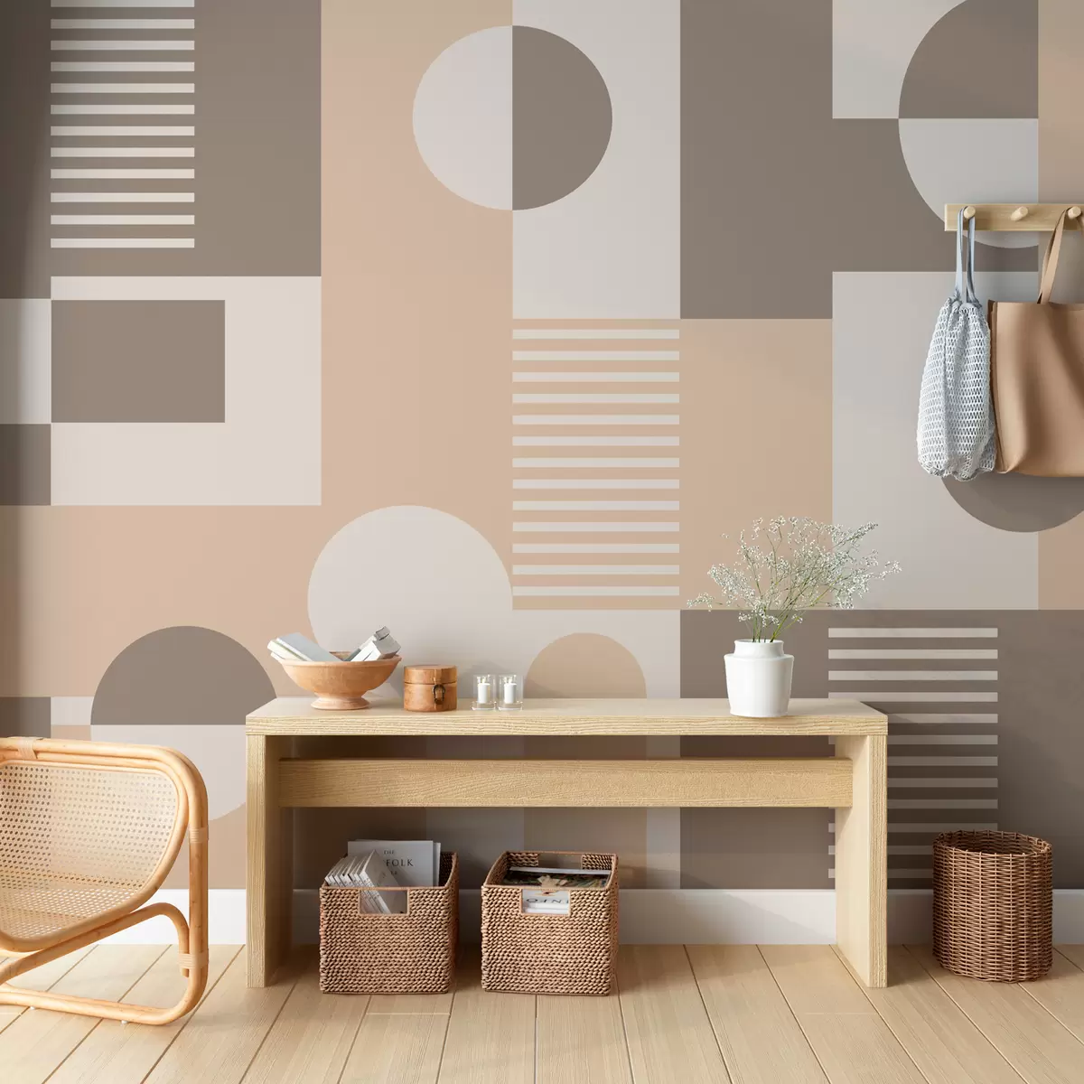 Fototapeedid Geomeetrilised kujundid pruunides toonides w02916v2