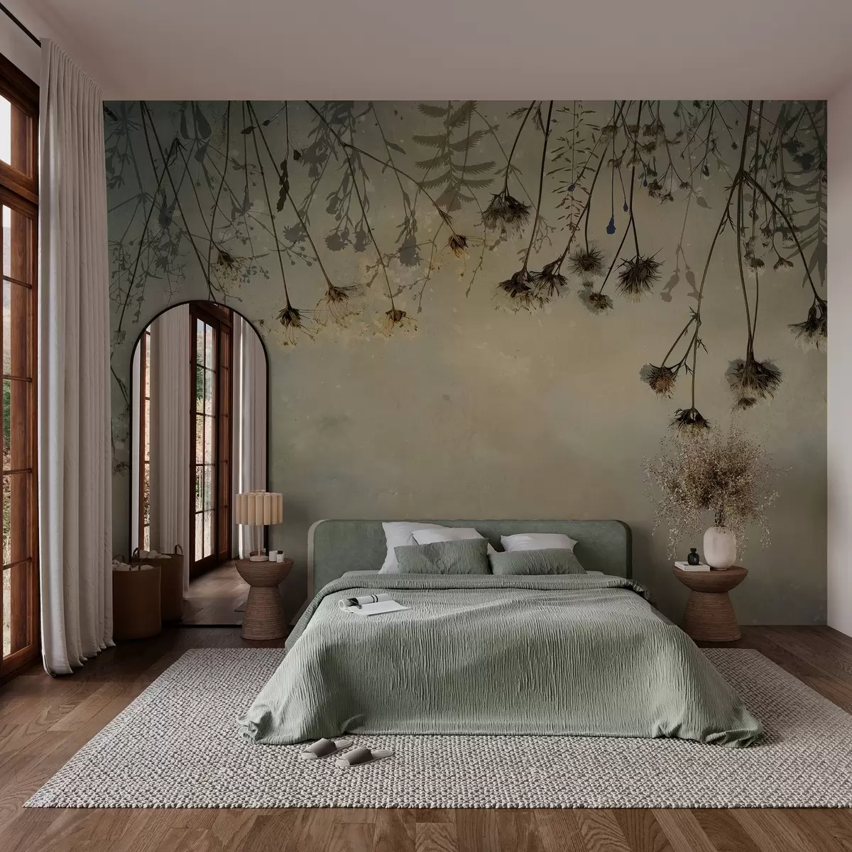 Fototapeedid Looduslilled rippuvad ülaltpoolt soojades värvides w02877