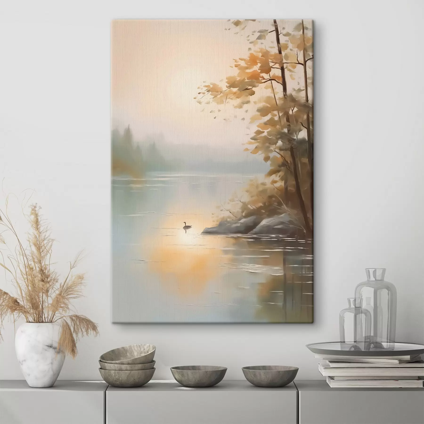 Fototapeedid Puu tiigi ääres maastikul s42757