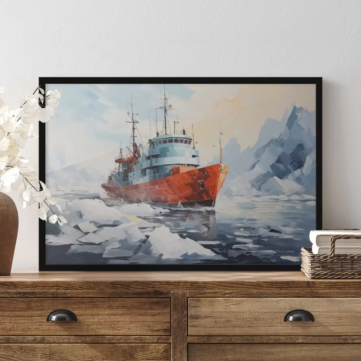 Plakat Punane laev jää vahel f42750