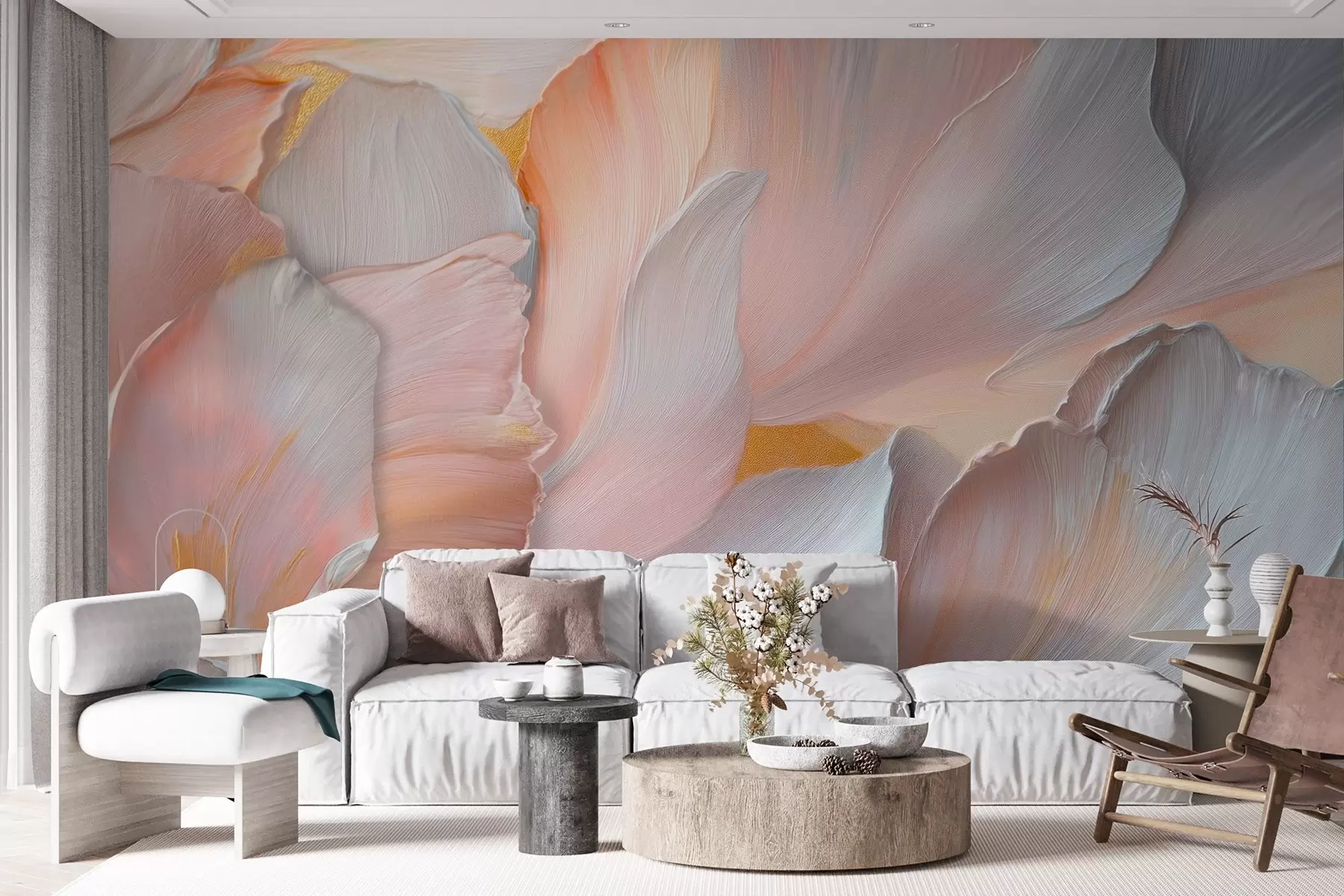 Fototapeedid Volüümne lilleõie õrnades toonides w08634