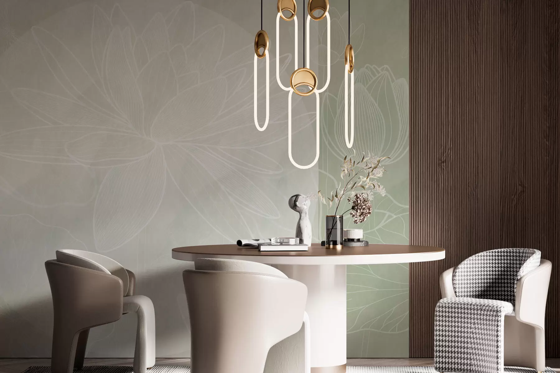 Fototapeedid Elegantne lilleillustratsioon pehmetes toonides w03005v4