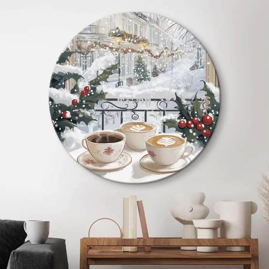 Pilt Talvine esteetika, kohvitassid, restoran, linnatänav r42794