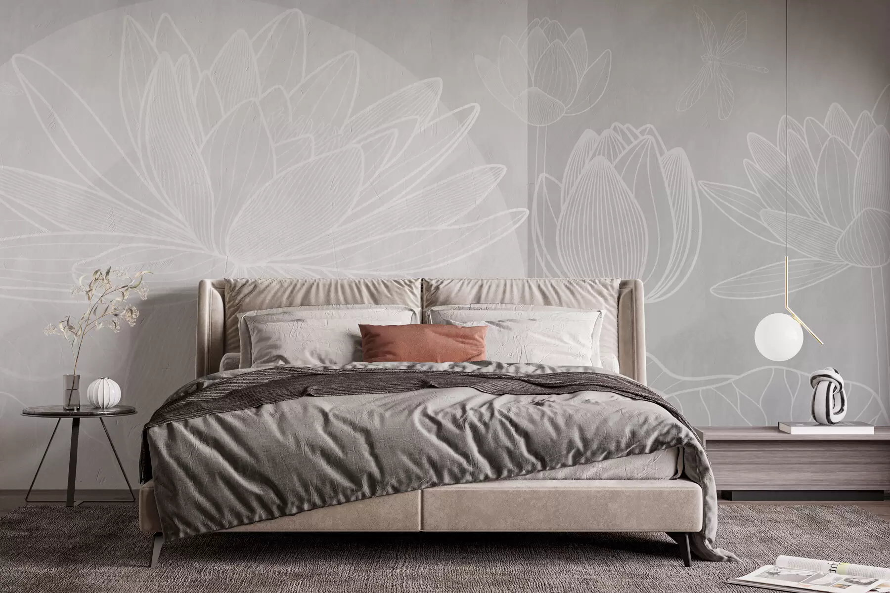 Fototapeedid Lootose lilled ja geomeetria w03005v1