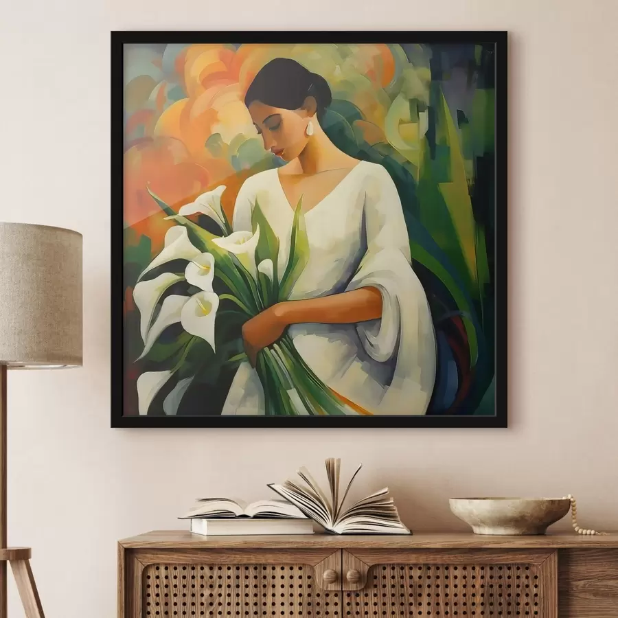 Fototapeedid Naine kallaste kimpudega f42818