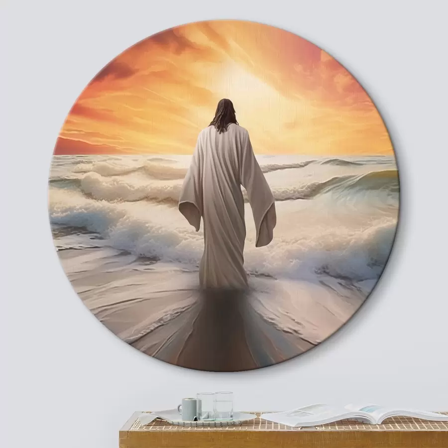 Pilt Mees vee ääres päikeseloojangu taustal r42824