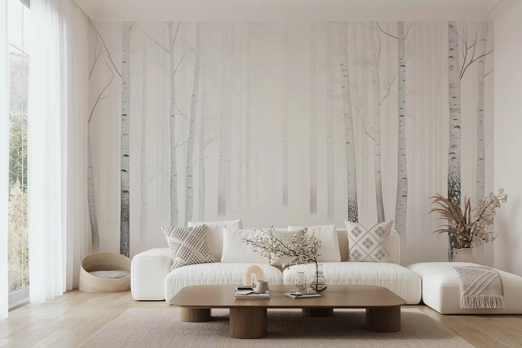 Fototapeedid Tihe lumine mets talvel w08712