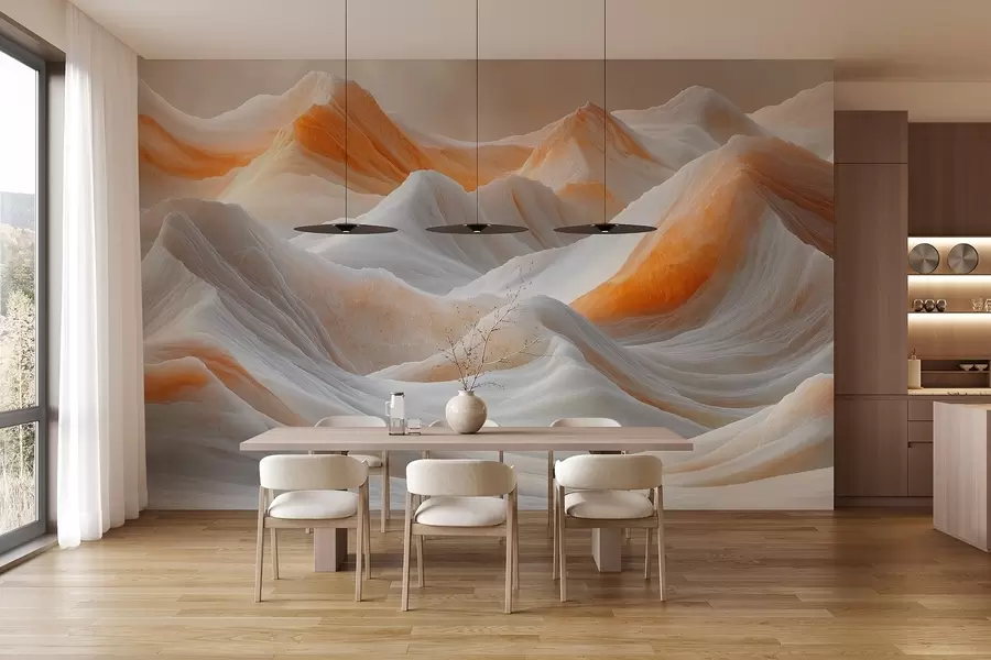 Fototapeedid Mägimäed oranži-hallides toonides w08722