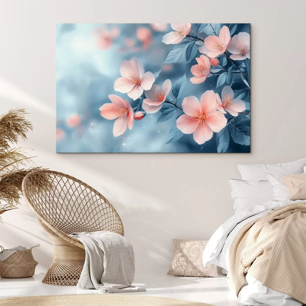 Pilt Roosad lilled sinisel taustal s42846