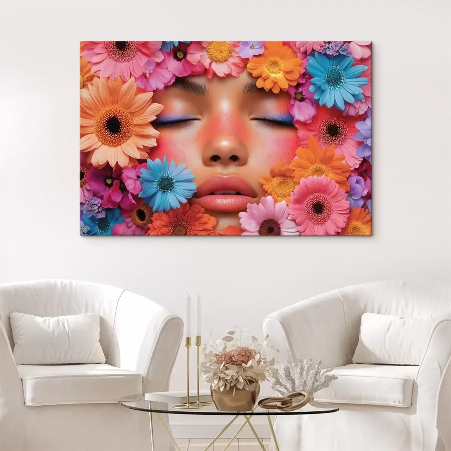 Pilt Tüdruku nägu lilledega s42856