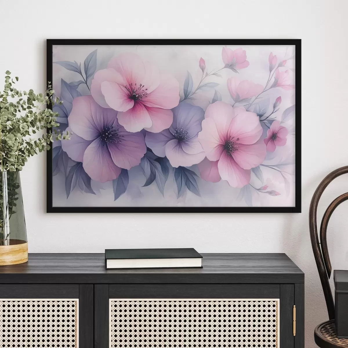 Plakat Õrnad roosad ja lillad lilled f42851