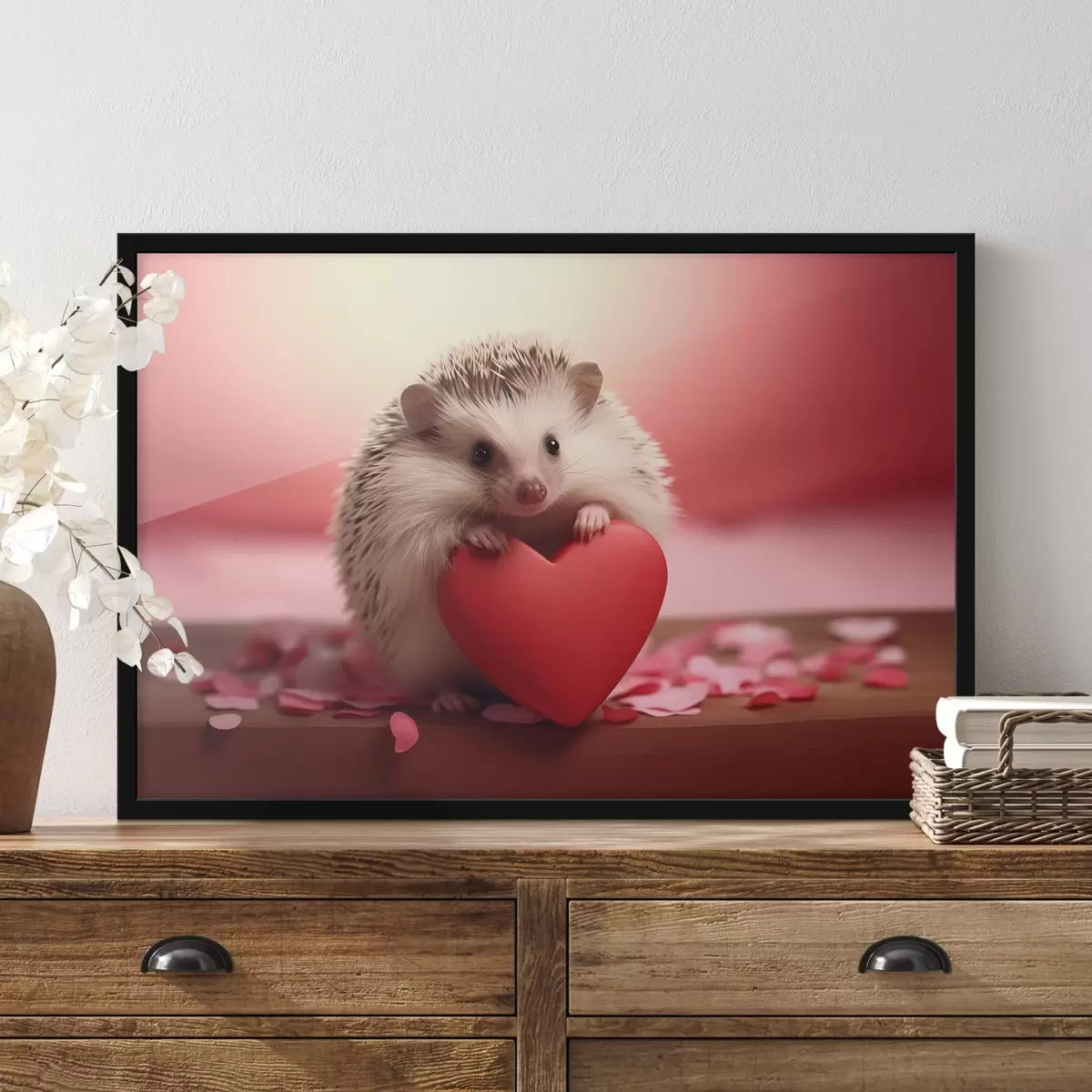 Plakat Väike siil, kes hoiab südant f42867