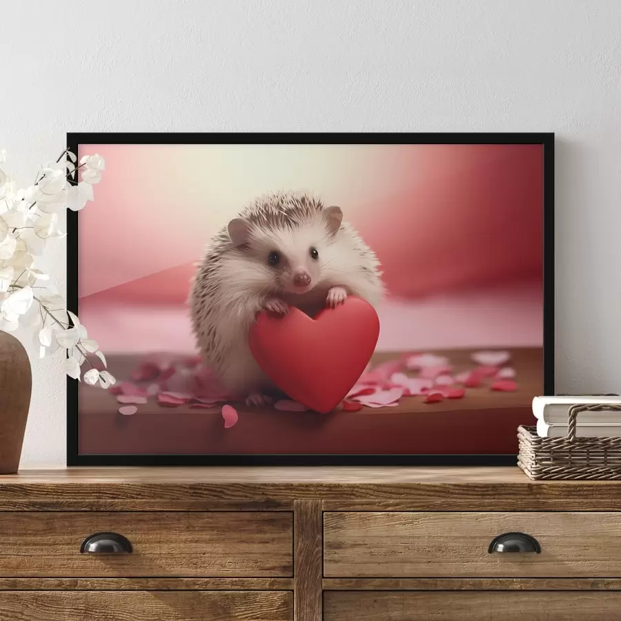 Fototapeedid Väike siil, kes hoiab südant f42867