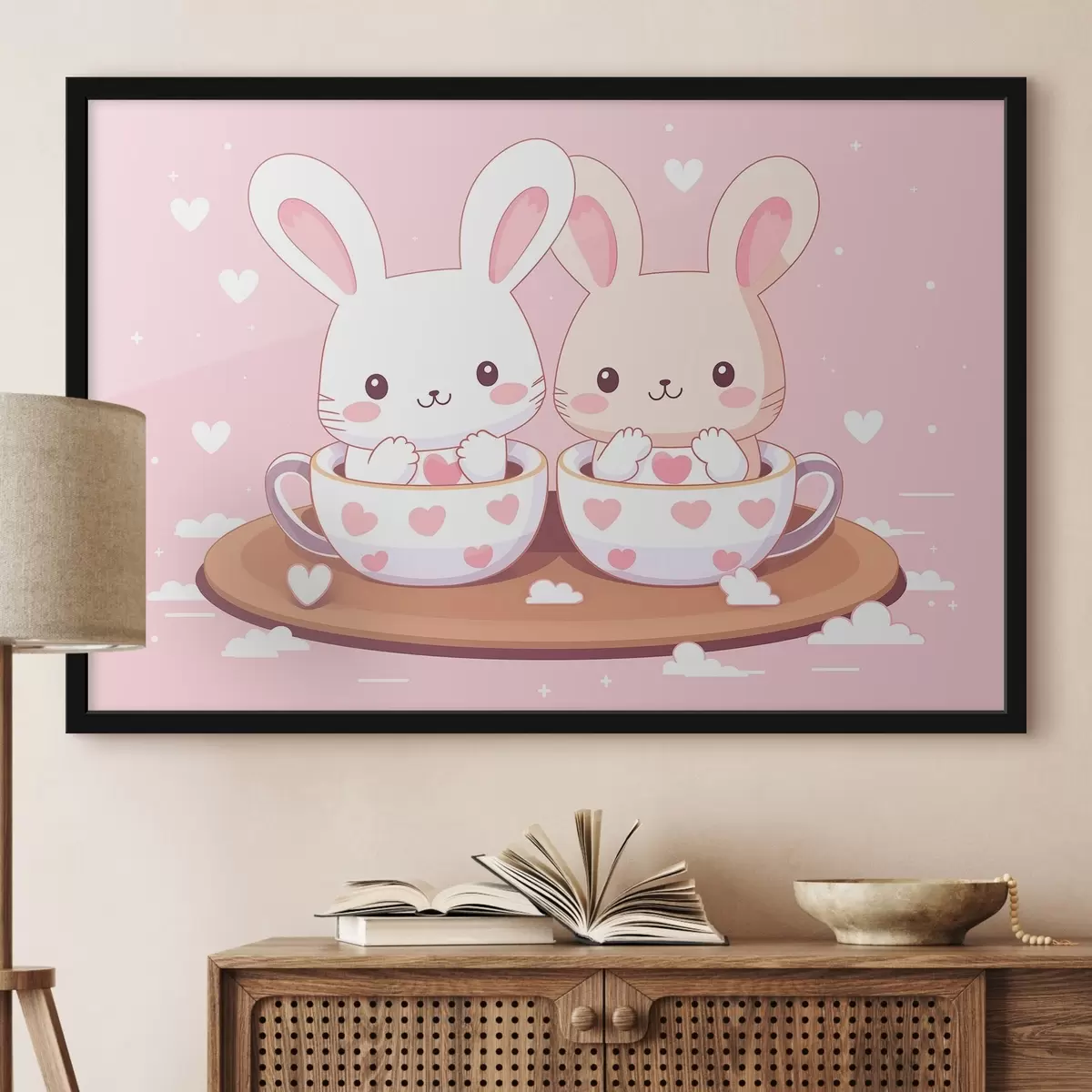 Plakat Jänkud tassides f42874