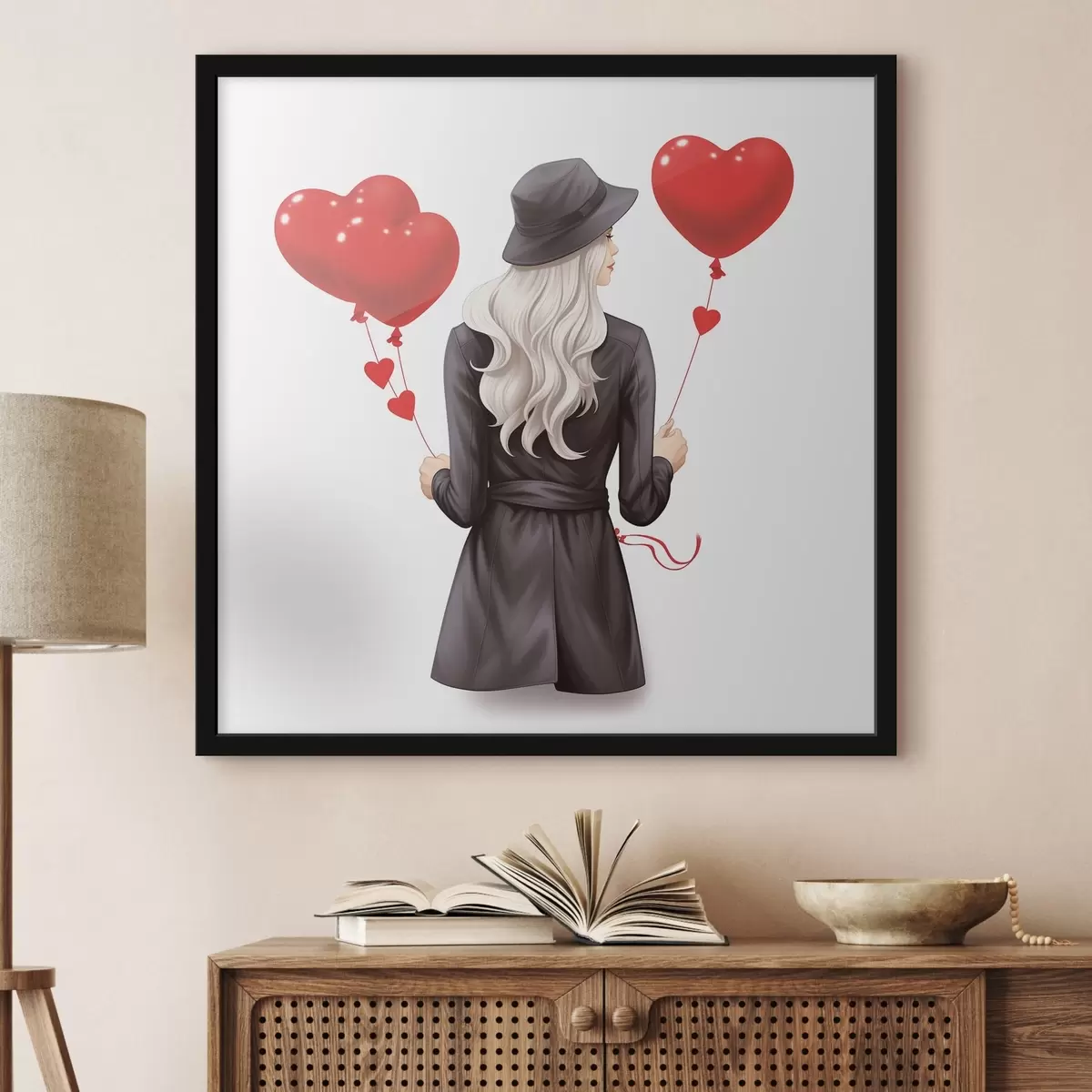 Plakat Blondiin õhupallidega f42875