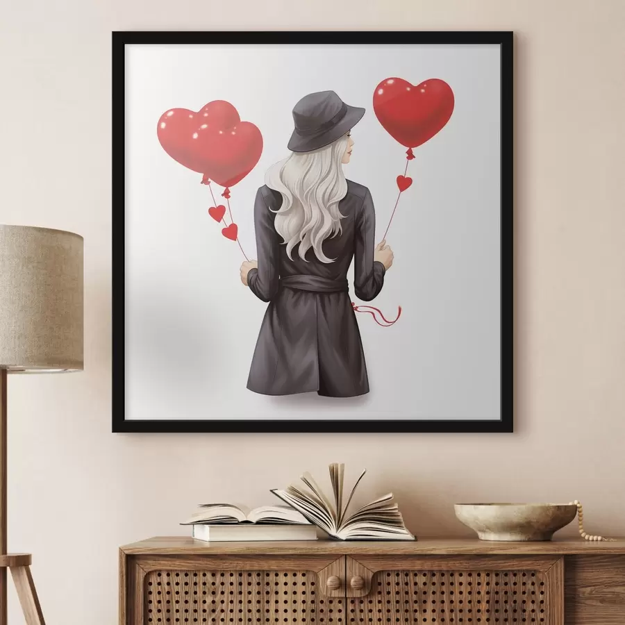 Fototapeedid Blondiin õhupallidega f42875