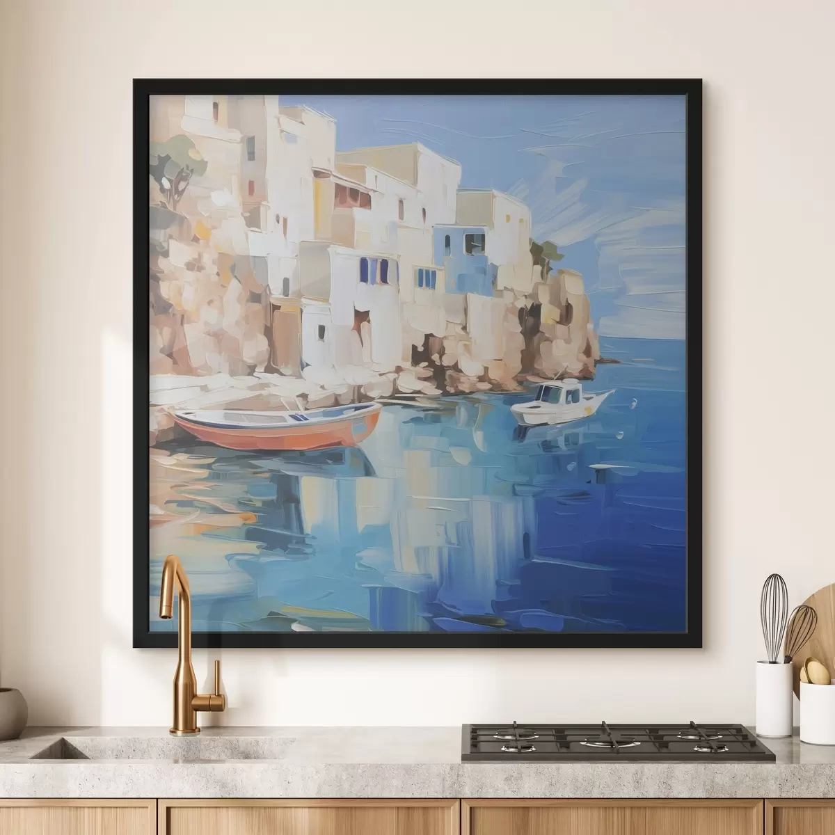 Plakat Mereäärsed majad maalimise imitatsioon f42830