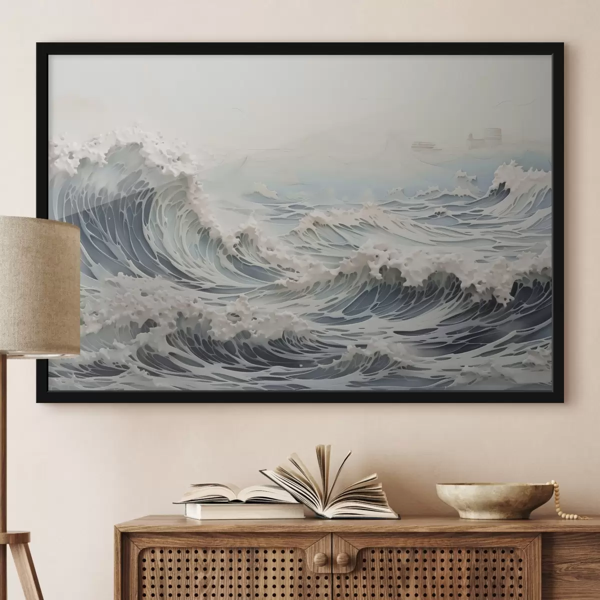 Plakat Laineid jäljendav maalimine f42832