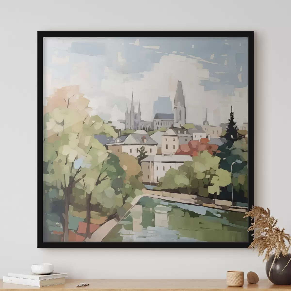 Plakat Abstraktne linnapildi imitatsioonimaal f42834