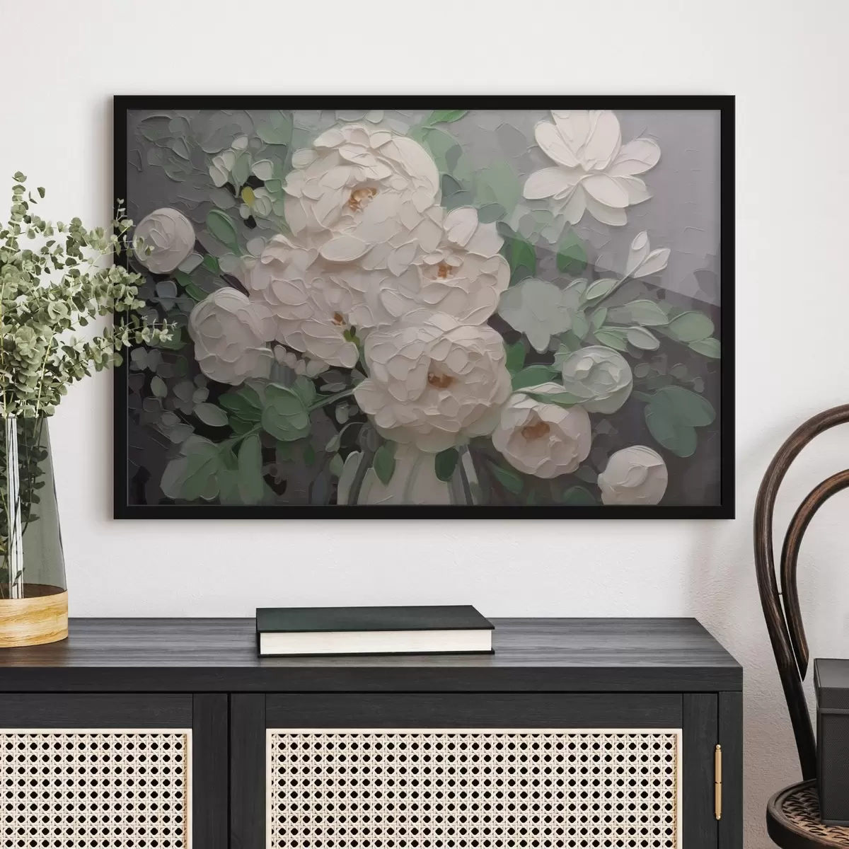 Plakat Peonies imitatsioon maali lööki f42835