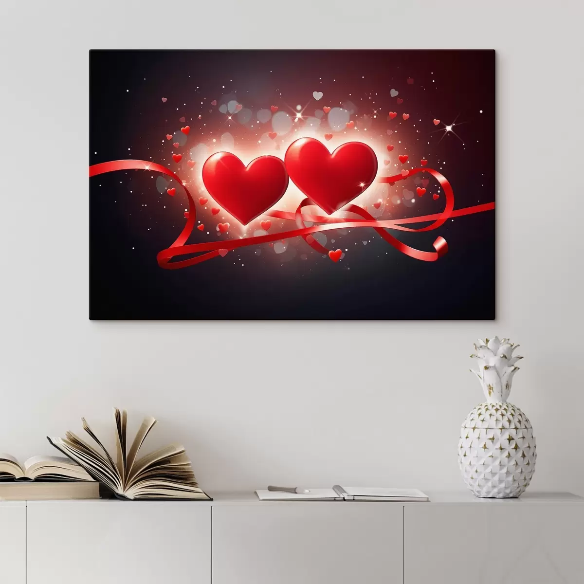 Pilt Kaks südant abstraktsel taustal s42877