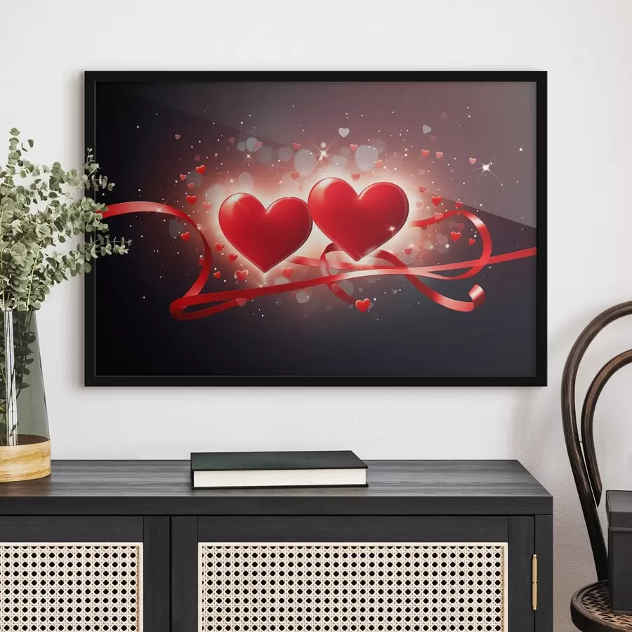 Fototapeedid Kaks südant abstraktsel taustal f42877