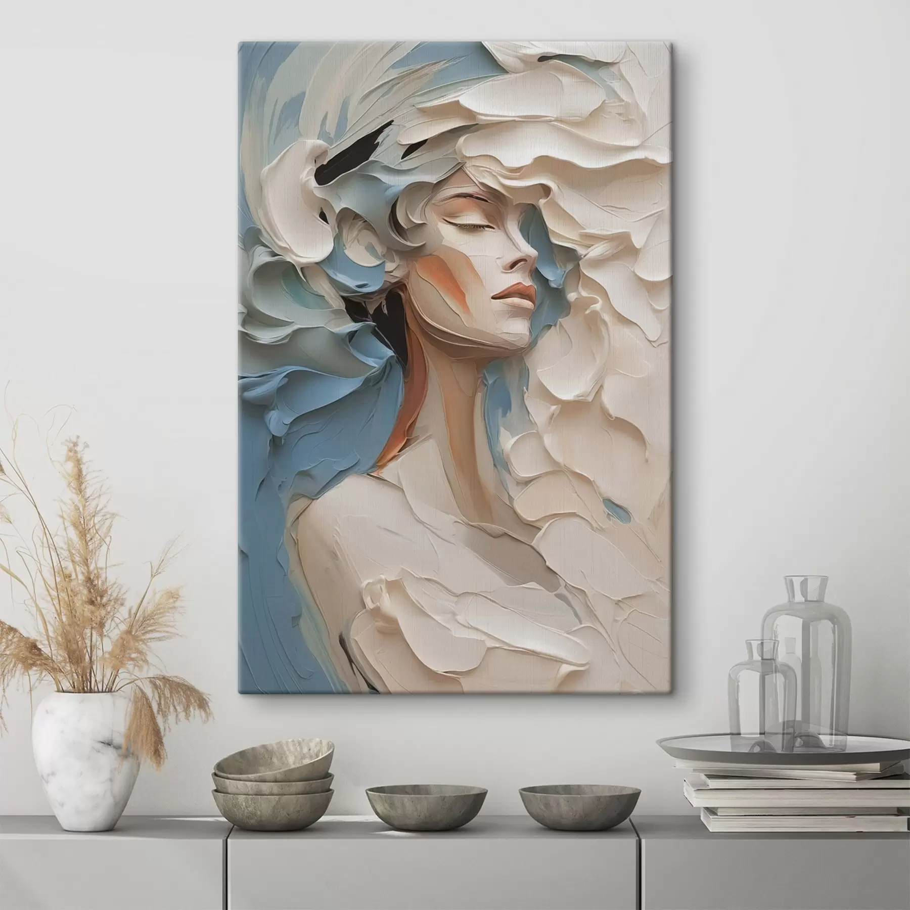 Pilt Tüdruku portree abstraktne maali imitatsioon s42904