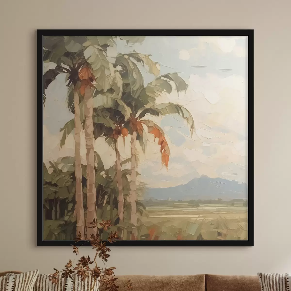 Plakat Palmipuude imitatsiooni maalimine f42898