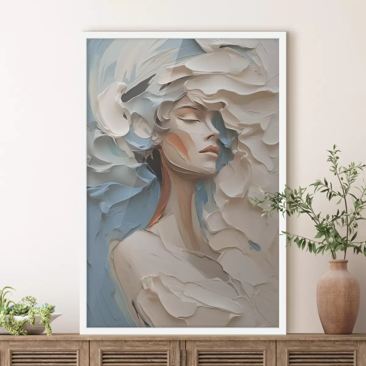 Plakat Tüdruku portree abstraktne maali imitatsioon f42904