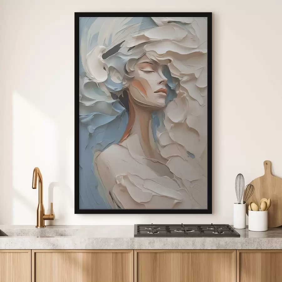 Fototapeedid Tüdruku portree abstraktne maali imitatsioon f42904