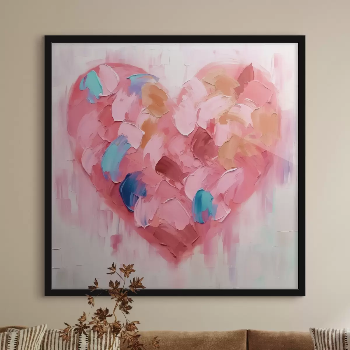 Plakat Süda abstraktne imitatsioon pintslitõmbed f42911