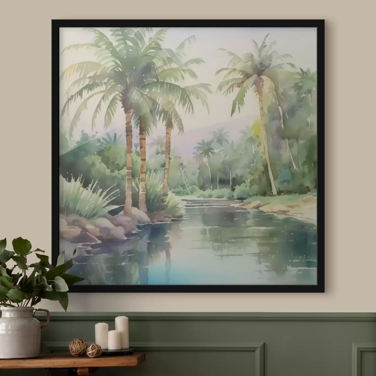 Plakat Troopilise maastiku imitatsioon akvarell f42912