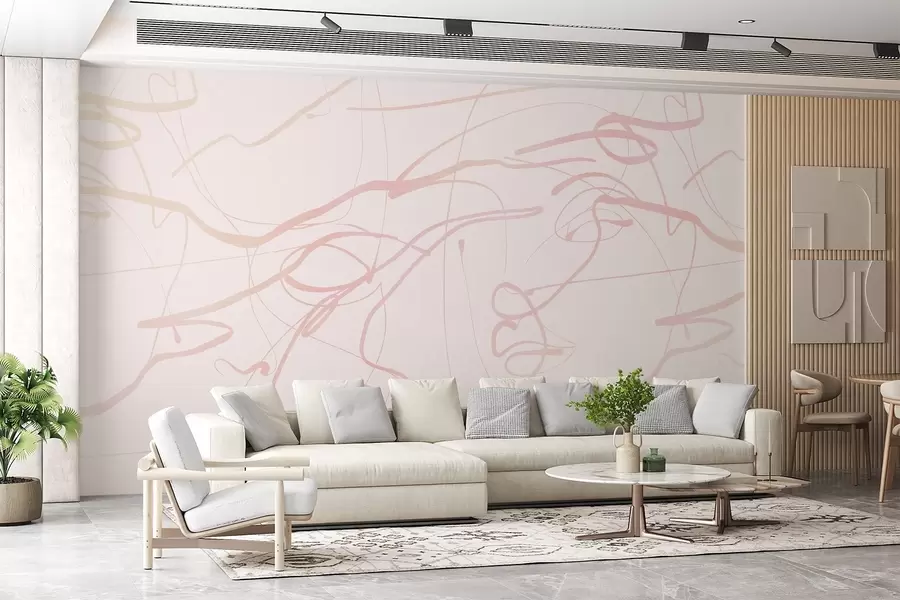 Fototapeedid Joonega joonistatud näod w08763