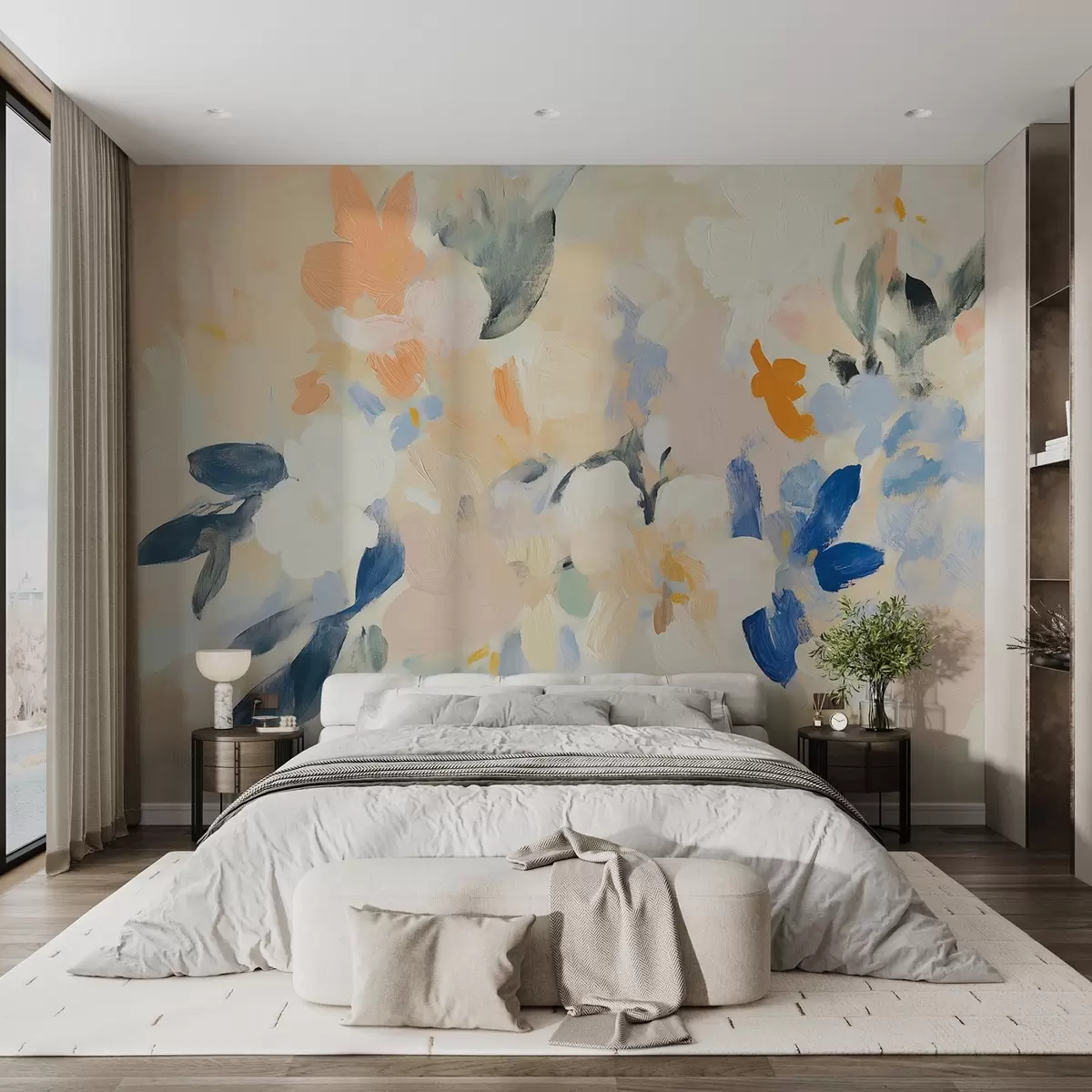 Fototapeedid Abstraktsed lilled akrüülmaalide stiilis w08769