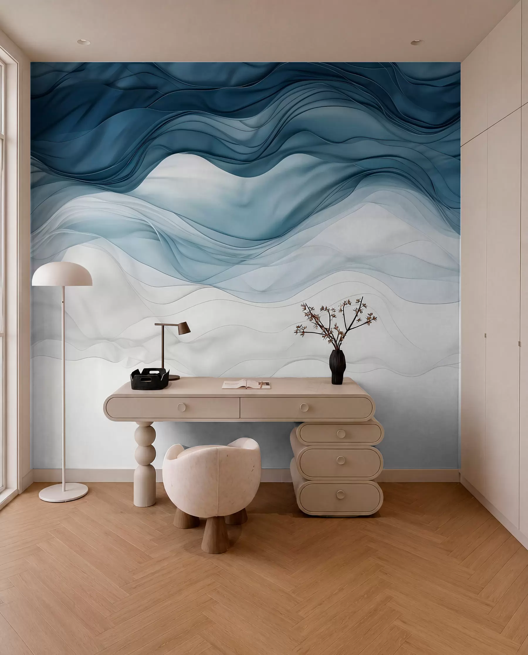Fototapeedid Tõusulained sinistes kihtides w08775