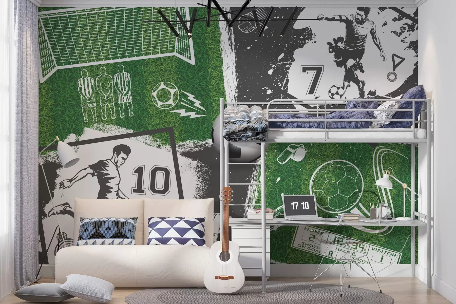 Fototapeedid Jalgpallurid, pall ja väljak w03121