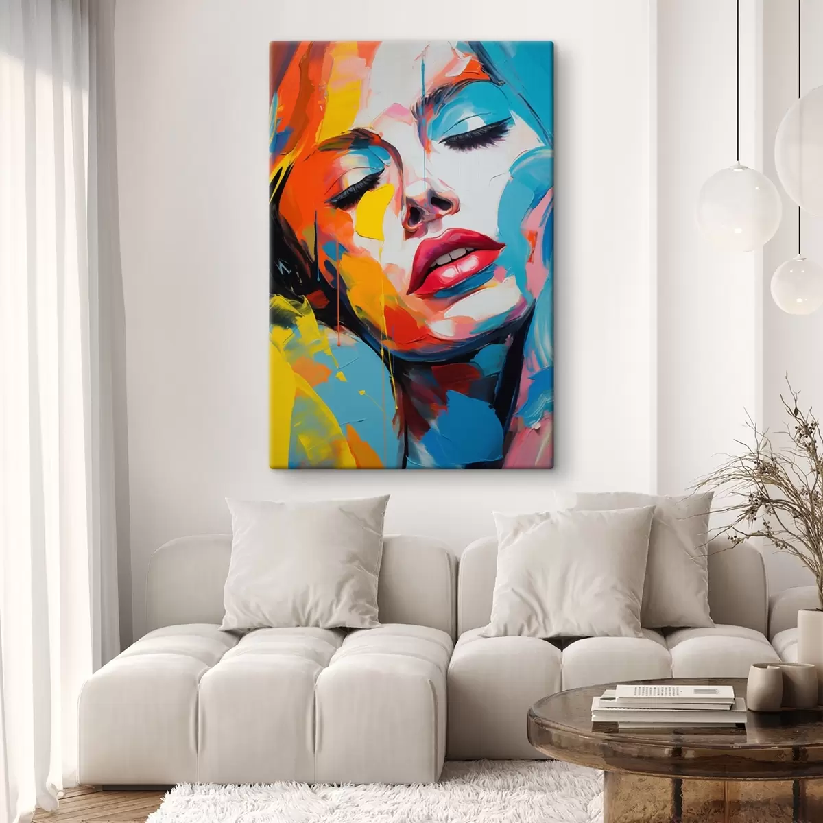 Pilt Naise abstraktne portree ekspressiivsetes värvides s42935