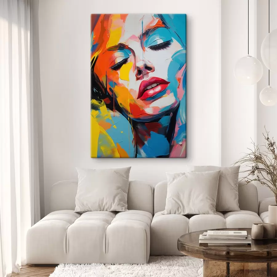 Fototapeedid Naise abstraktne portree ekspressiivsetes värvides s42935