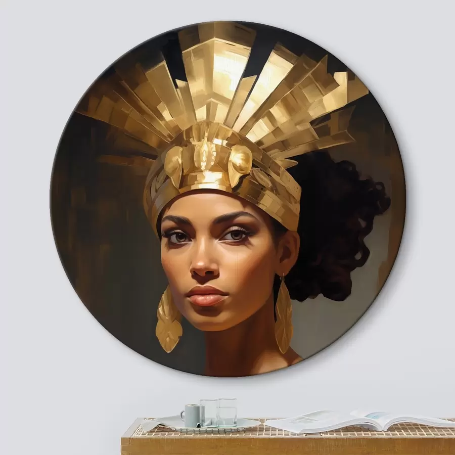 Pilt Majesteetliku peakatte ja traditsiooniliste kaunistustega naise portree r42931