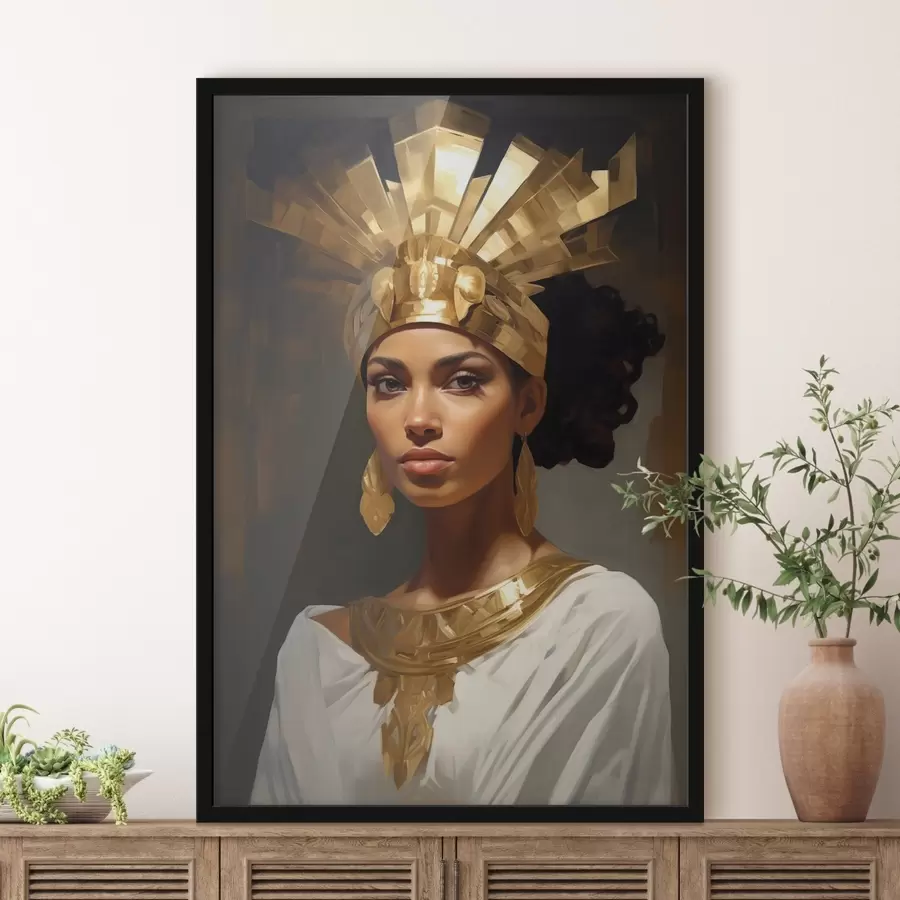 Fototapeedid Majesteetliku peakatte ja traditsiooniliste kaunistustega naise portree f42931