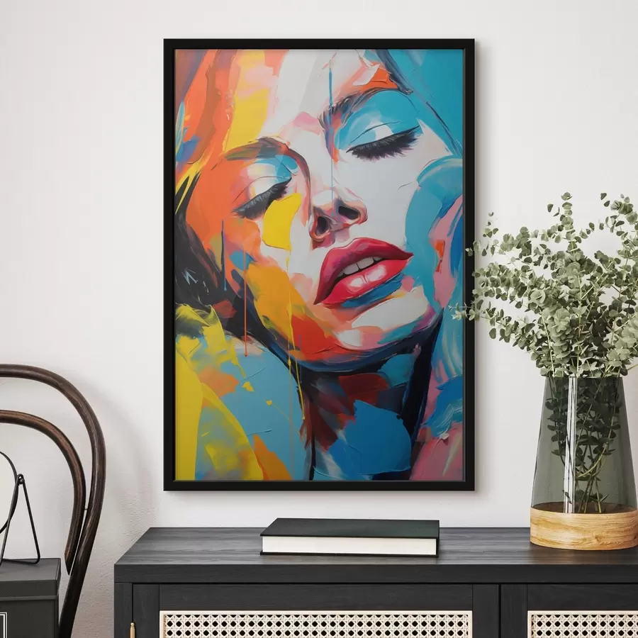 Pilt Naise abstraktne portree ekspressiivsetes värvides f42935