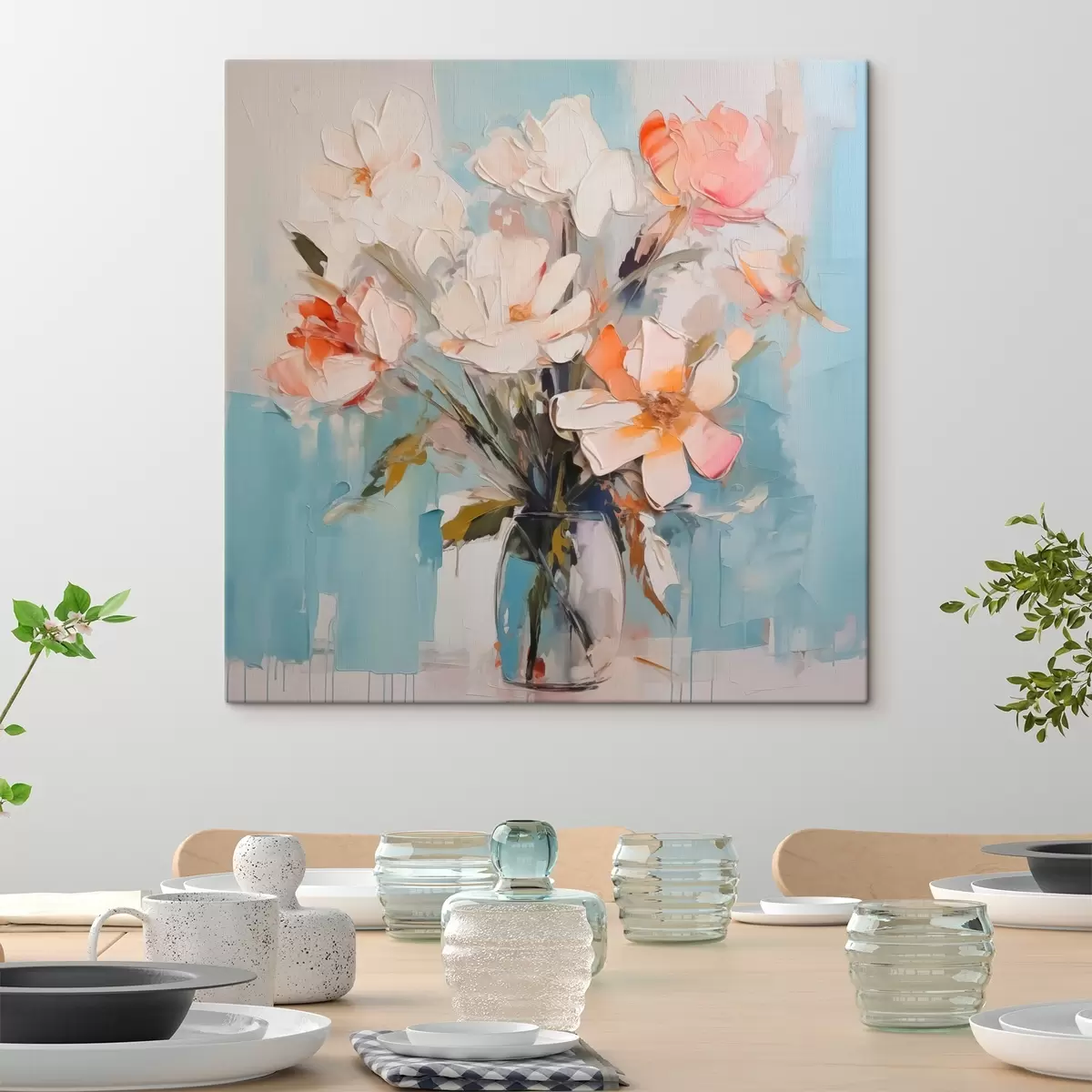 Pilt Abstraktsed lilled vaasis s42965