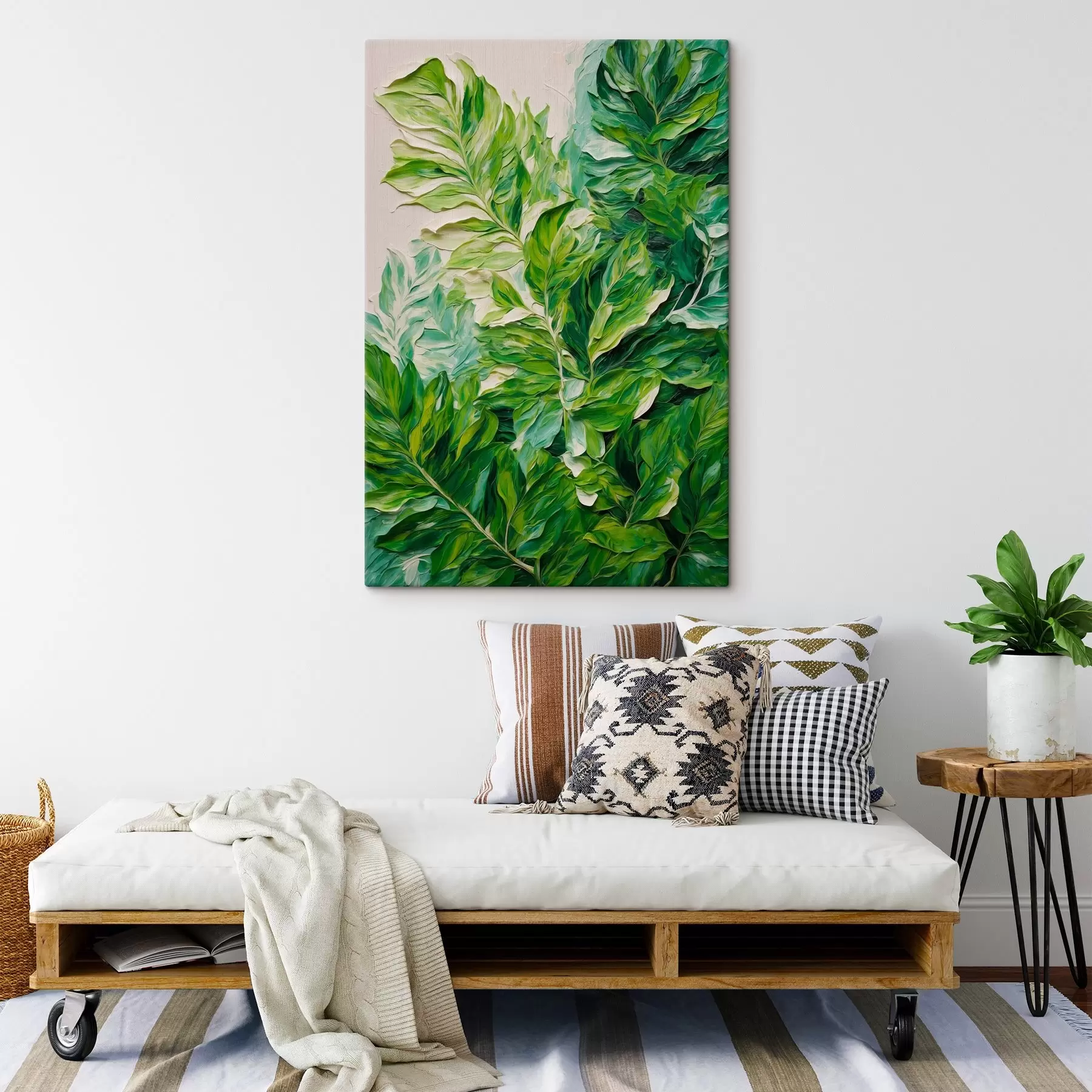 Fototapeedid Troopilised lehed õlimaalide stiilis s42767