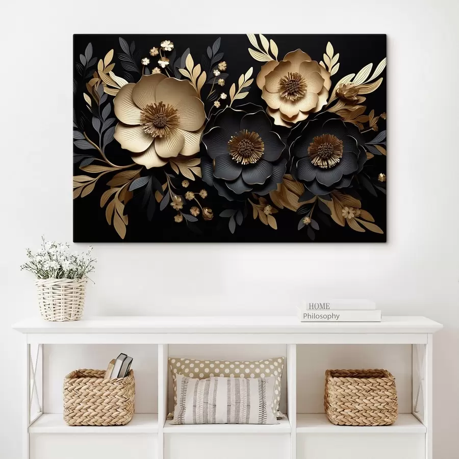 Pilt Ilusad lilled tumedal taustal s42968