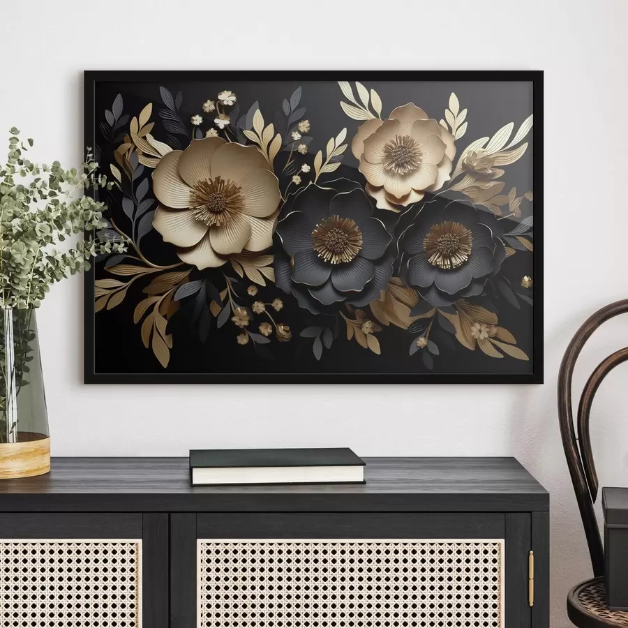 Fototapeedid Ilusad lilled tumedal taustal f42968