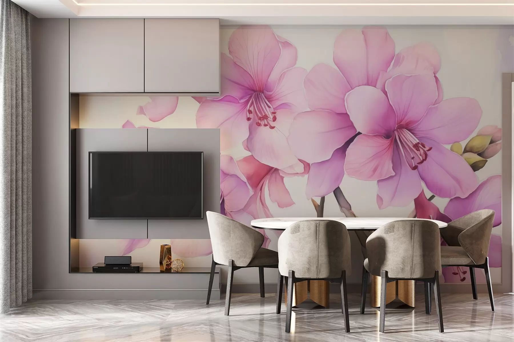 Fototapeedid Õrnade lillede imitatsioon akvarell w03172