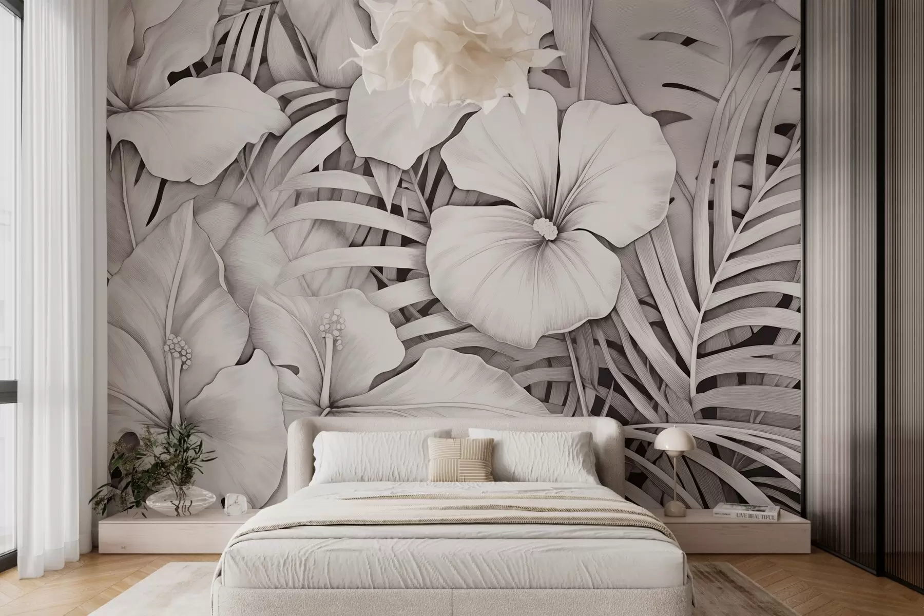 Fototapeedid Lehed ja lilled troopilised w03187v1