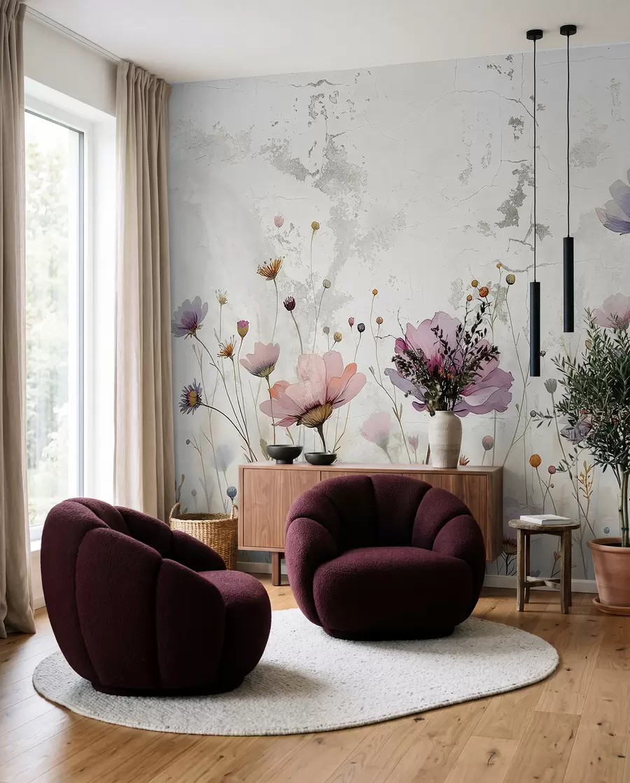 Fototapeedid Akvarelllilled grunge stiilis w03192