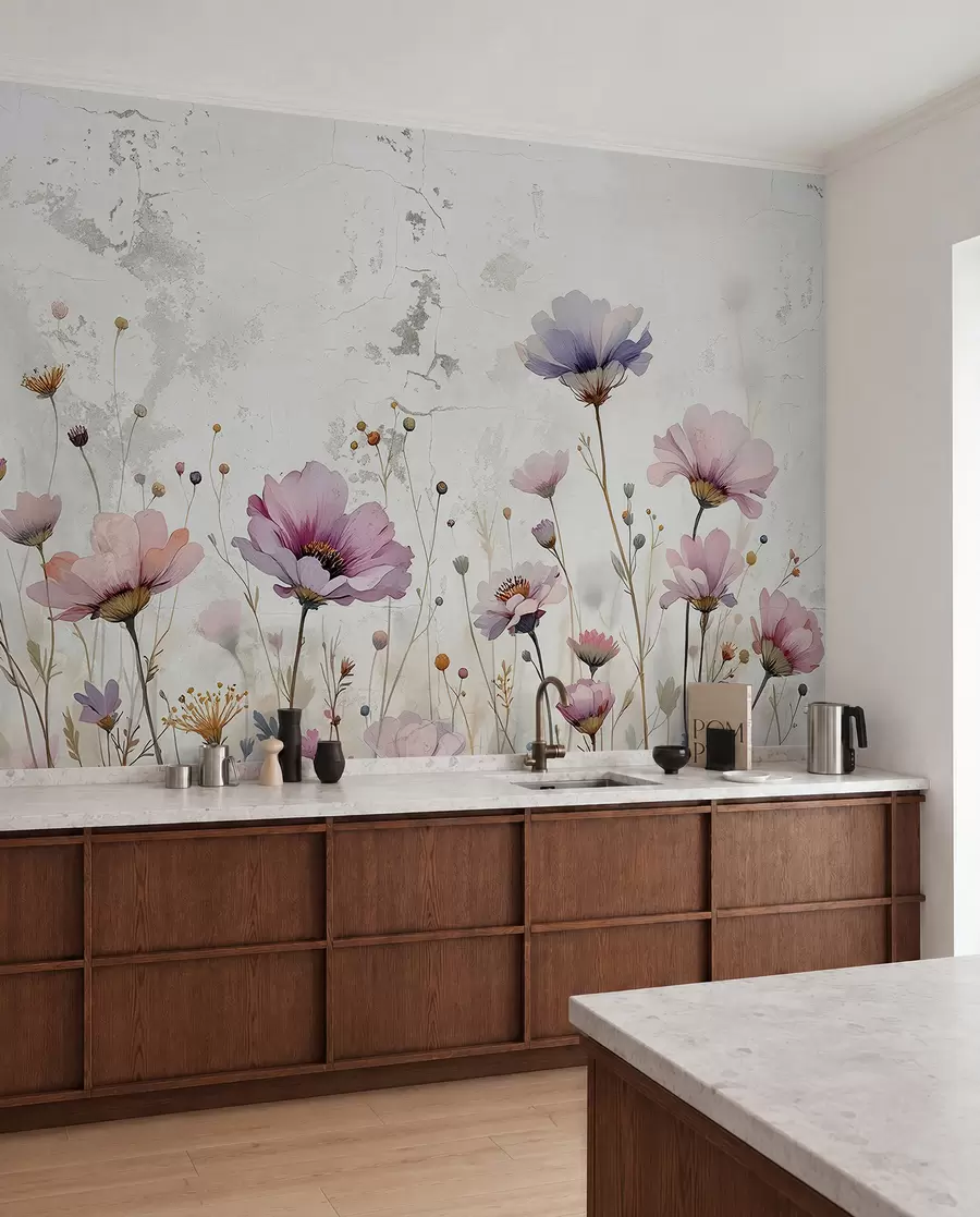 Fototapeedid Akvarelllilled grunge stiilis w03192